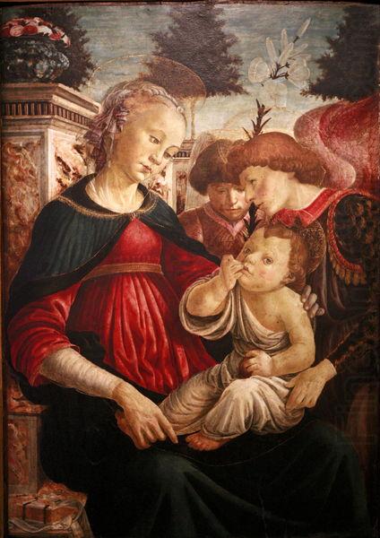 Virgin and child with two angels, Sandro Botticelli
